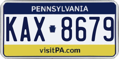 PA license plate KAX8679
