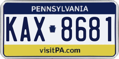 PA license plate KAX8681