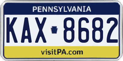 PA license plate KAX8682