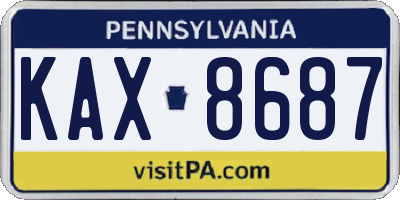 PA license plate KAX8687