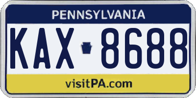 PA license plate KAX8688