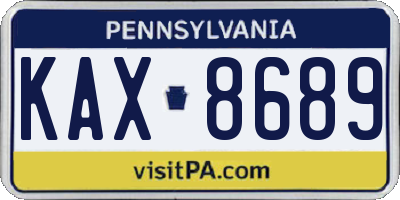 PA license plate KAX8689