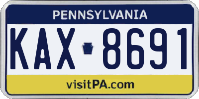 PA license plate KAX8691