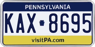 PA license plate KAX8695