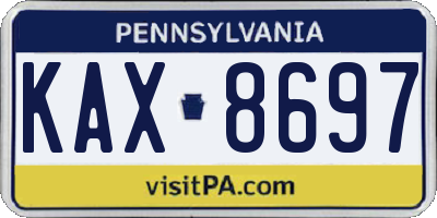 PA license plate KAX8697
