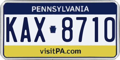 PA license plate KAX8710