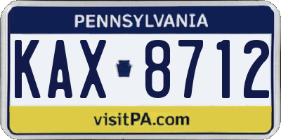 PA license plate KAX8712