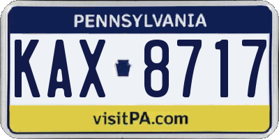 PA license plate KAX8717