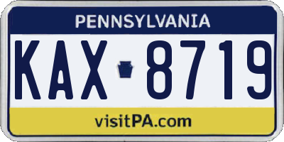PA license plate KAX8719
