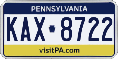 PA license plate KAX8722