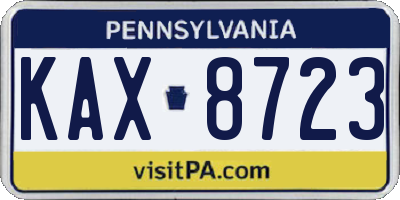 PA license plate KAX8723