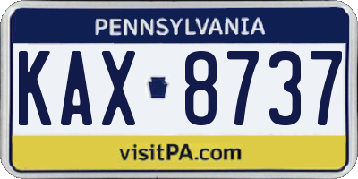 PA license plate KAX8737