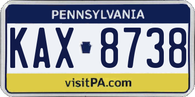 PA license plate KAX8738