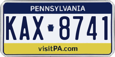 PA license plate KAX8741