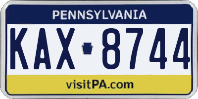 PA license plate KAX8744