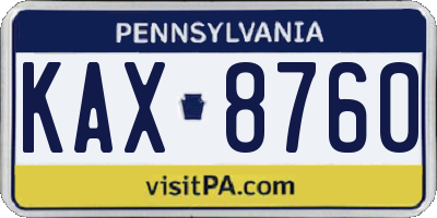 PA license plate KAX8760