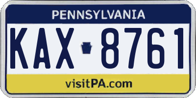 PA license plate KAX8761