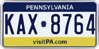 PA license plate KAX8764