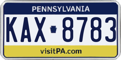 PA license plate KAX8783