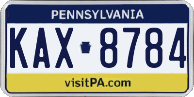PA license plate KAX8784