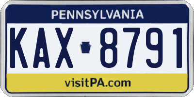 PA license plate KAX8791