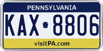 PA license plate KAX8806