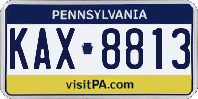 PA license plate KAX8813