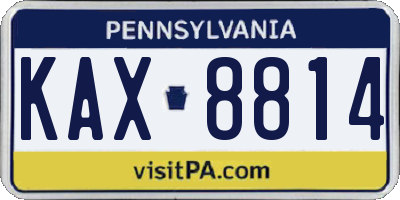 PA license plate KAX8814