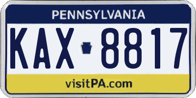 PA license plate KAX8817