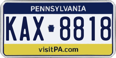 PA license plate KAX8818