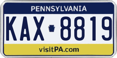PA license plate KAX8819