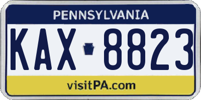 PA license plate KAX8823