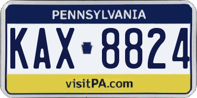 PA license plate KAX8824
