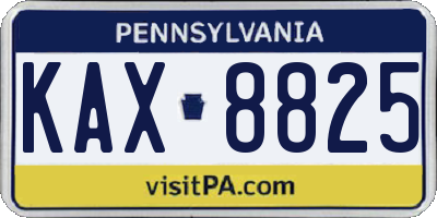 PA license plate KAX8825