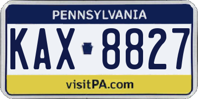 PA license plate KAX8827