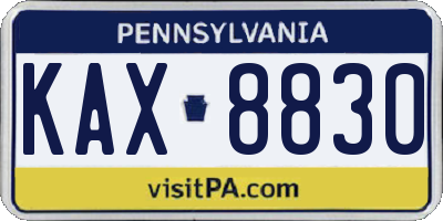 PA license plate KAX8830