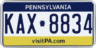 PA license plate KAX8834