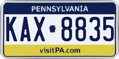 PA license plate KAX8835