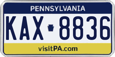 PA license plate KAX8836