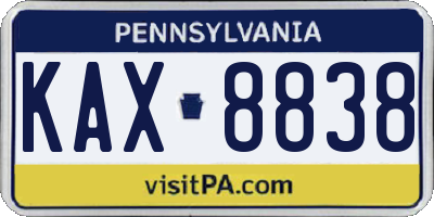 PA license plate KAX8838