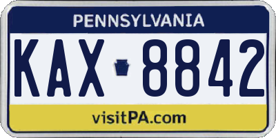 PA license plate KAX8842
