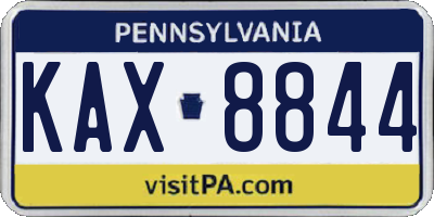 PA license plate KAX8844