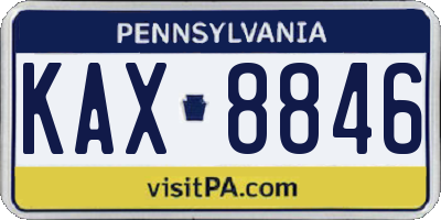 PA license plate KAX8846