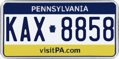 PA license plate KAX8858