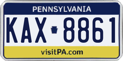 PA license plate KAX8861