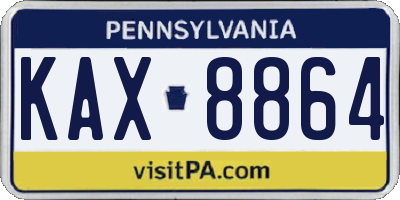 PA license plate KAX8864