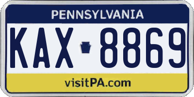 PA license plate KAX8869