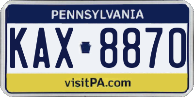 PA license plate KAX8870
