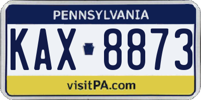PA license plate KAX8873