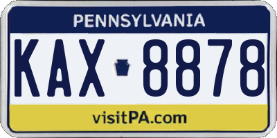 PA license plate KAX8878